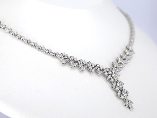 Witgouden collier met natuurlijke diamanten 4.00 carat - afbeelding 5 van  10