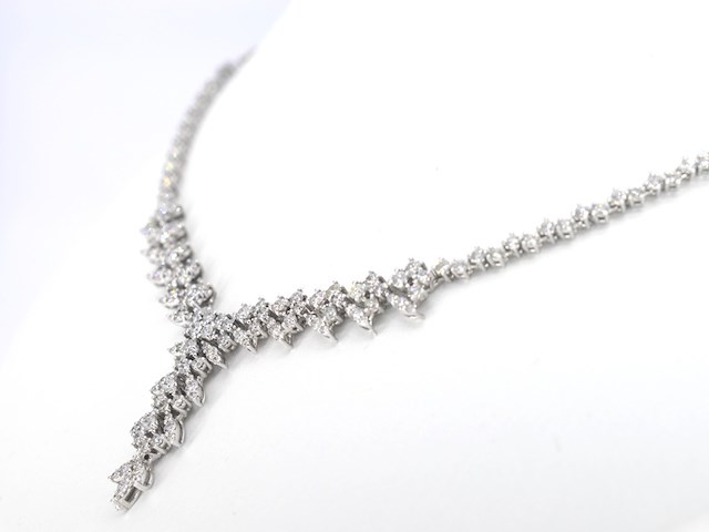 Witgouden collier met natuurlijke diamanten 4.00 carat - afbeelding 3 van  8