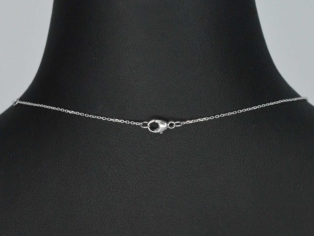 Witgouden collier met rosegouden diamanten infinity hanger - afbeelding 6 van  8