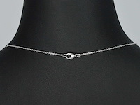 Witgouden collier met rosegouden infinity hanger diamant - afbeelding 6 van  8