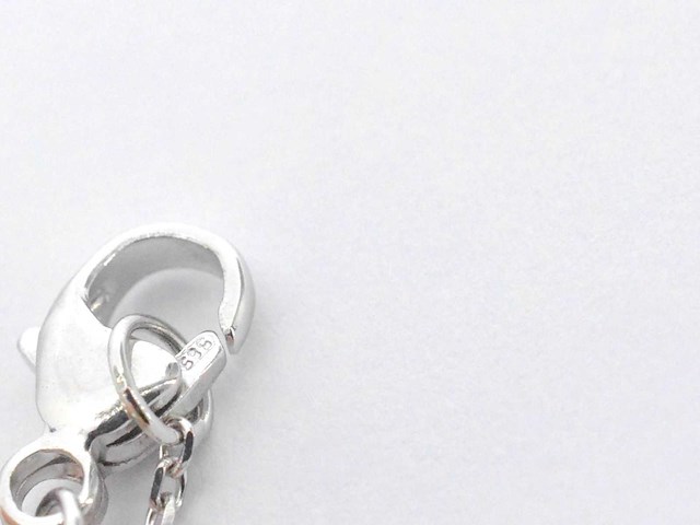 Witgouden collier met rosegouden infinity hanger diamant - afbeelding 8 van  8