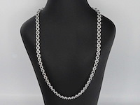 Witgouden collier met witte en zwarte diamanten 14.00 carat - afbeelding 2 van  8