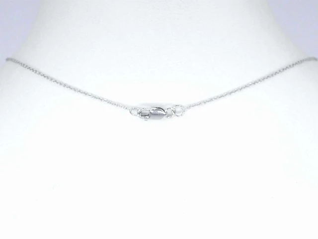 Witgouden collier multicolour saffier diamant - afbeelding 4 van  7