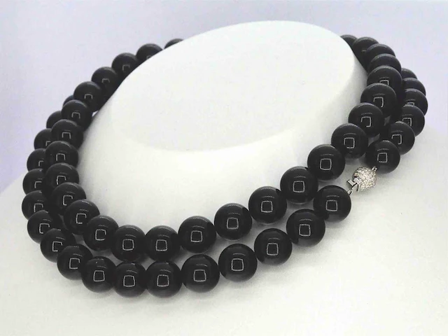 Witgouden collier onyx - afbeelding 5 van  9