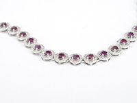 Witgouden collier volledig met witte diamanten en robijnen 15.00 carat - afbeelding 10 van  11