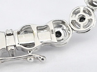 Witgouden collier volledig met witte en zwarte diamanten 14.00 carat - afbeelding 7 van  9