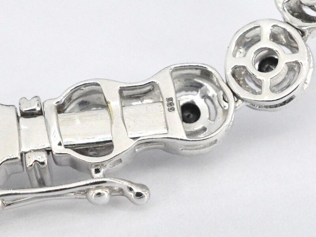 Witgouden collier volledig met witte en zwarte diamanten 14.00 carat - afbeelding 7 van  7