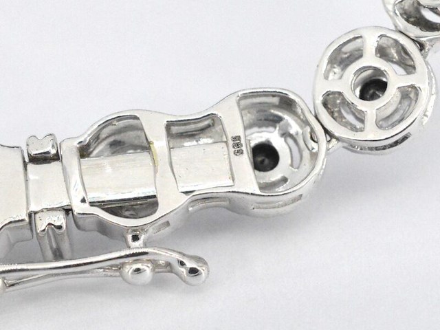 Witgouden collier volledig met witte en zwarte diamanten 14.00 carat - afbeelding 7 van  9