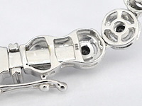 Witgouden collier volledig met witte en zwarte diamanten 14.00 carat - afbeelding 7 van  9