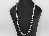 Witgouden collier witte diamanten en robijnen 15.00 carat - afbeelding 3 van  10