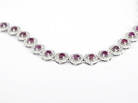 Witgouden collier witte diamanten en robijnen 15.00 carat - afbeelding 10 van  10