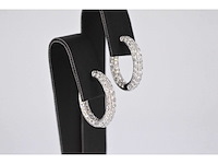 Witgouden creolen met briljant geslepen diamanten - afbeelding 5 van  10