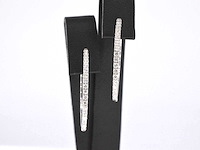 Witgouden creolen oorbellen met diamanten - afbeelding 1 van  8