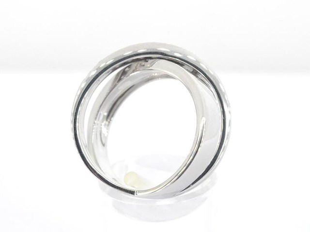 Witgouden cross-over rij ring met briljant geslepen diamanten - afbeelding 10 van  12