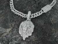 Witgouden cuban ketting vol met diamanten 8.50 carat - afbeelding 2 van  10