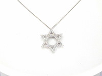 Witgouden davidster hanger met diamanten, excl. ketting - afbeelding 2 van  8