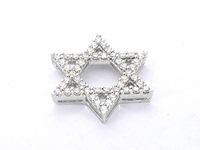 Witgouden davidster hanger met diamanten, excl. ketting - afbeelding 5 van  8