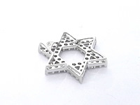 Witgouden davidster hanger met diamanten, excl. ketting - afbeelding 6 van  8