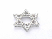 Witgouden davidster hanger met diamanten - afbeelding 6 van  7