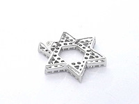 Witgouden davidster hanger met diamanten - afbeelding 7 van  7