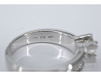 Witgouden demi-alliance met briljant en diamanten - afbeelding 5 van  7