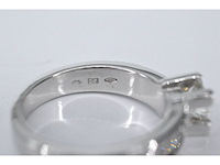 Witgouden demi-alliance met briljant en diamanten - afbeelding 5 van  7