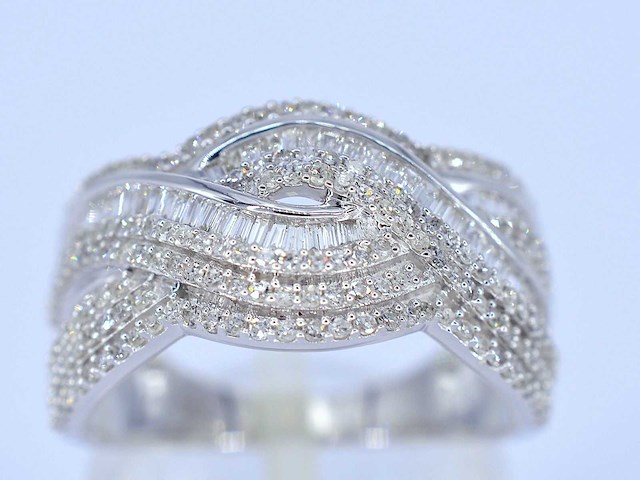 Witgouden design ring briljant - afbeelding 1 van  3