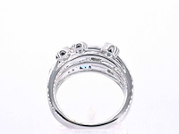 Witgouden design ring met aquamarijn en diamant - afbeelding 6 van  10