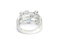 Witgouden design ring met aquamarijn en diamant - afbeelding 8 van  10