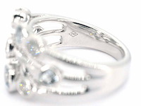 Witgouden design ring met aquamarijn en diamant - afbeelding 10 van  10