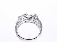 Witgouden design ring met aquamarijn en diamant - afbeelding 5 van  9