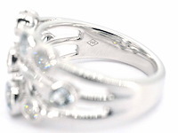 Witgouden design ring met aquamarijn en diamant - afbeelding 9 van  9