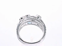 Witgouden design ring met aquamarijn en diamant - afbeelding 5 van  9
