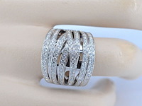Witgouden design ring met briljanten diamanten - afbeelding 3 van  10