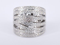 Witgouden design ring met briljanten diamanten - afbeelding 7 van  10