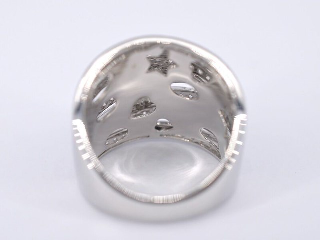 Witgouden design ring met briljanten diamanten - afbeelding 8 van  10