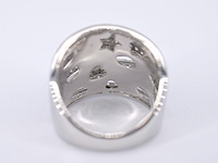 Witgouden design ring met briljanten diamanten - afbeelding 8 van  10