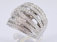 Witgouden design ring met briljanten diamanten - afbeelding 5 van  10