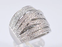 Witgouden design ring met briljanten diamanten - afbeelding 6 van  10