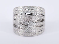 Witgouden design ring met briljanten diamanten - afbeelding 7 van  10