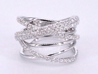 Witgouden design ring met diamanten - afbeelding 8 van  10