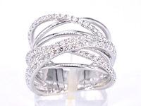 Witgouden design ring met diamanten