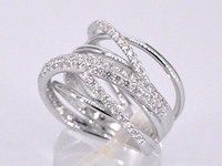 Witgouden design ring met diamanten - afbeelding 5 van  10