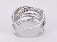 Witgouden design ring met diamanten - afbeelding 8 van  10