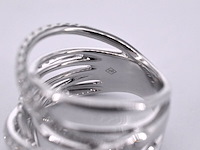 Witgouden design ring met diamanten - afbeelding 9 van  10
