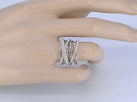 Witgouden design ring met diamanten - afbeelding 3 van  8