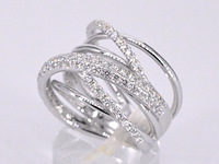 Witgouden design ring met diamanten - afbeelding 4 van  8