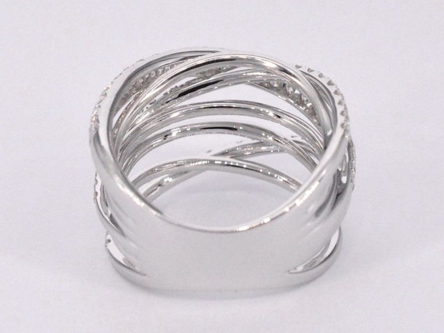 Witgouden design ring met diamanten - afbeelding 7 van  8