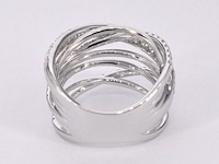 Witgouden design ring met diamanten - afbeelding 7 van  8