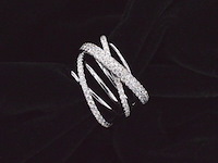 Witgouden design ring met diamanten - afbeelding 8 van  8